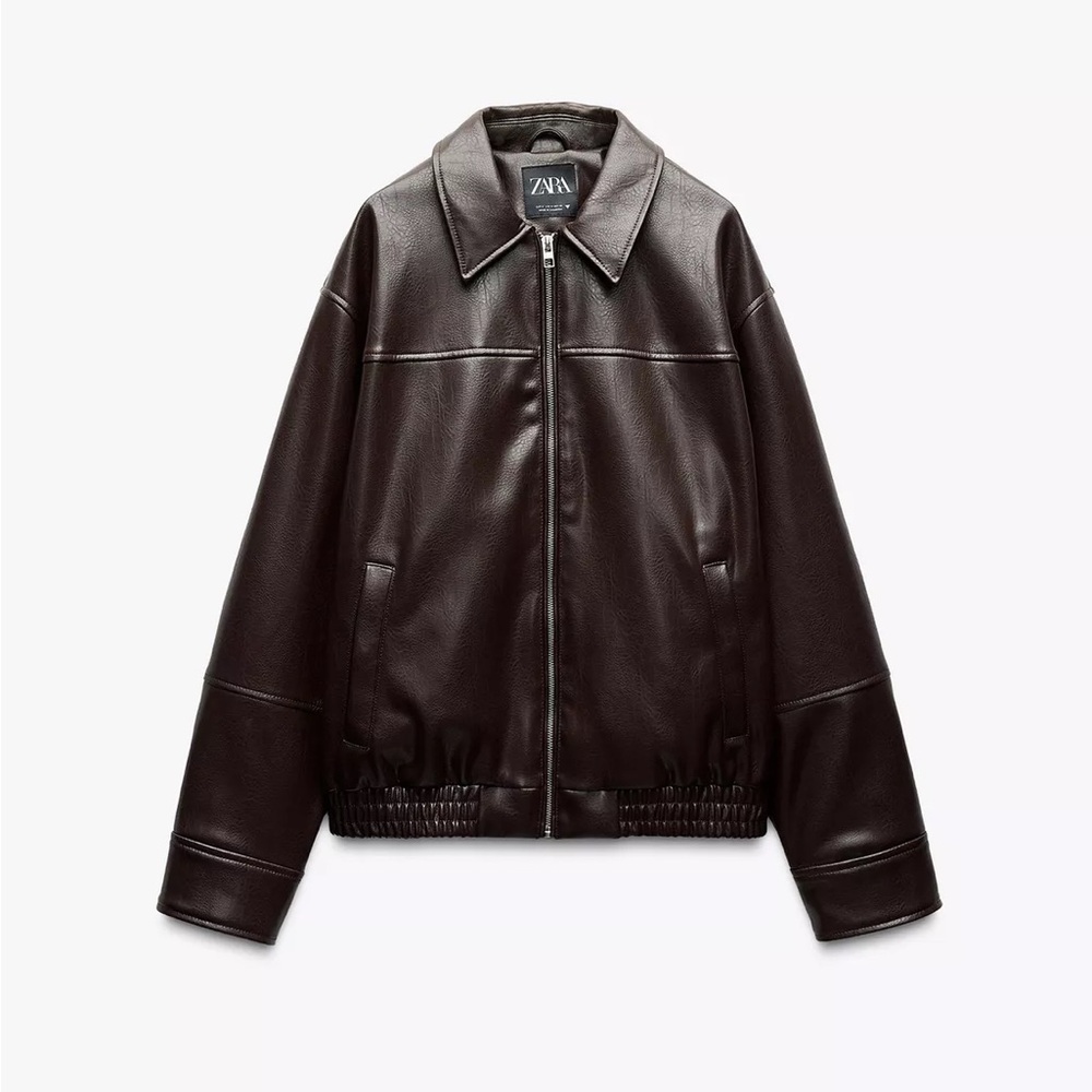 Faux Leather Bomber Jacket
